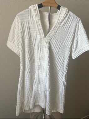 Anthropologie Leighton Hooded Tufted Cotton Cover Up Lounge Boho Women’s XS